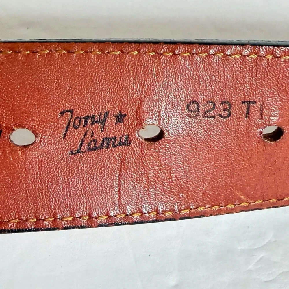 Vintage Tony Lama Horsehair Belt Sz 36 Brown Leather Western Handcrafted Mexico